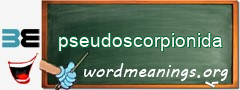 WordMeaning blackboard for pseudoscorpionida